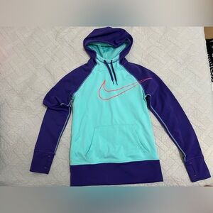 Nike Teal and Purple Hoodie